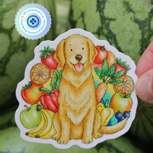 Sticker - Remy In a "Fruit & Veggie" Rainbow - Food Allergy Awareness